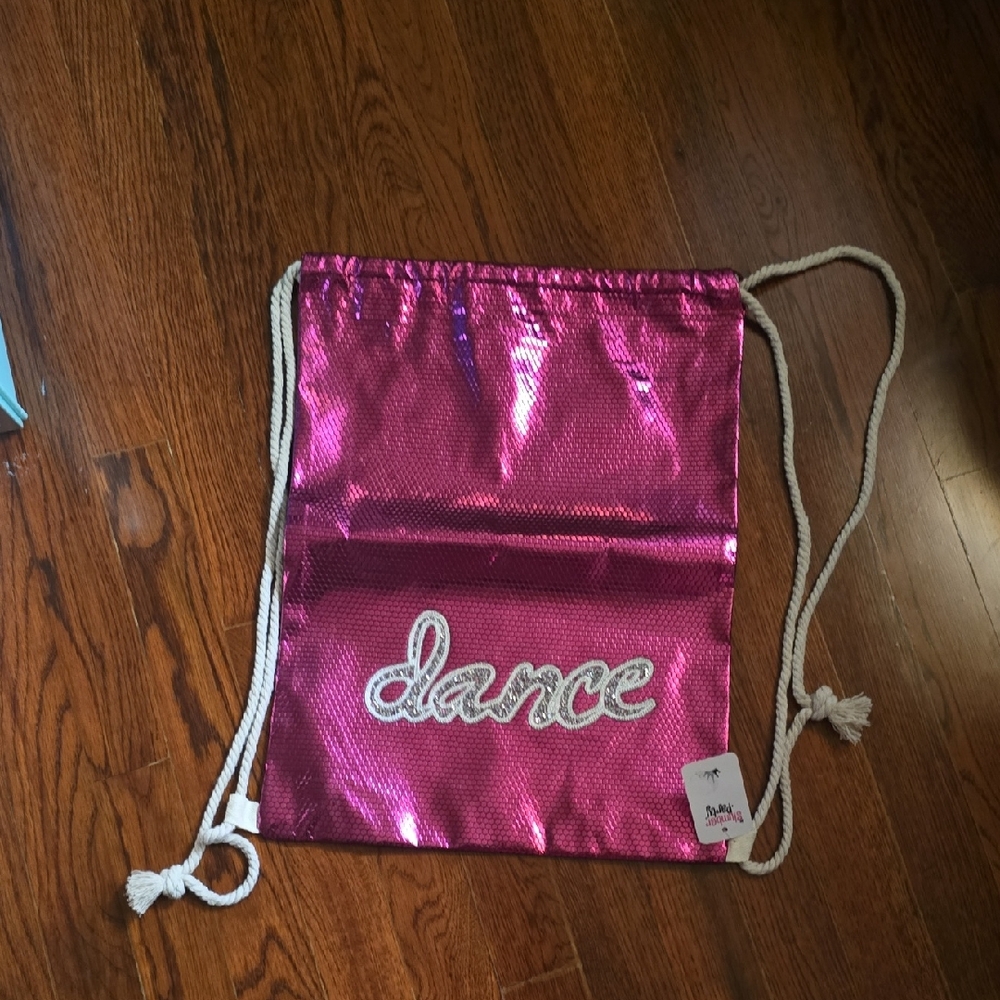 Shimmering Pink Dance Drawstring Bag